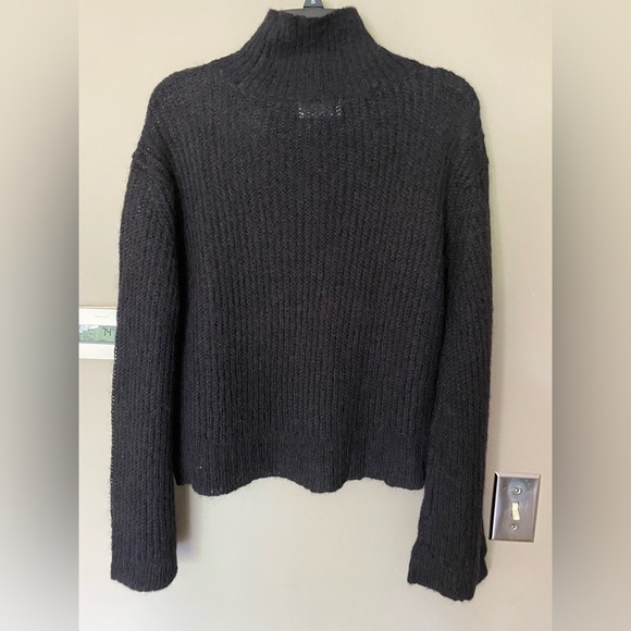 NWT BELLA DAHL Brea A-line Black Turtleneck Kid Mohair & Wool Blend Sweater Sz M - Picture 4 of 7